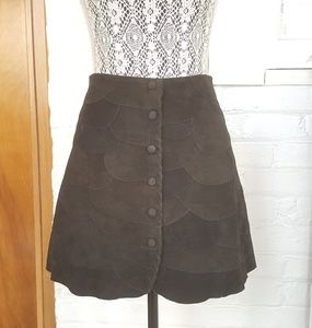 Suede Leather Skirt